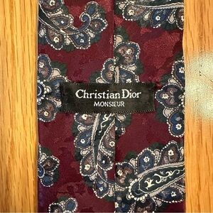 Christian Dior Monsieur Burgundy & Blue Paisley Men’s Neck Tie